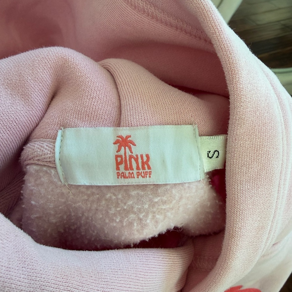 PINK Palm Puff Pink Hoodie - Picture 3 of 3